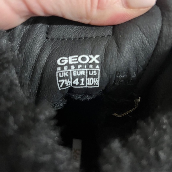 Geox Backsie Amphibiox Winter Boots Animal Print Faux Fur Black Size 7.5 Lace Up - Picture 10 of 10